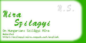 mira szilagyi business card
